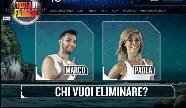 Isola dei Famosi 2016 chi vuoi che esca tra Paola Caruso e Marco Carta?