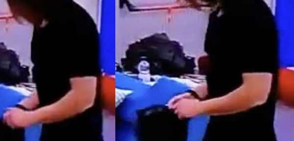 Luca Onestini al Grande Fratello mostra l'alza bandiera appena sveglio