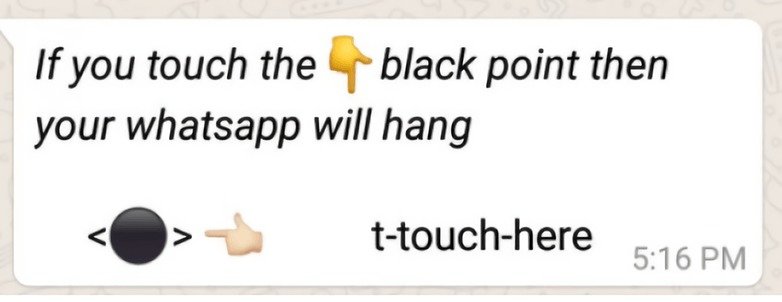 WhatsApp il messaggio che blocca gli smartphone android, il punto nero da non toccare