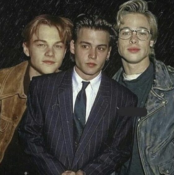 Johnny Depp il Pirata dei Caraibi da giovane insieme a Brad Pitt e Di Caprio