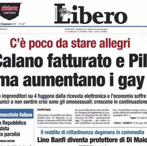 Il titolo di Libero contro i gay na ch c'entrano i gay con il Pil e il fatturato?