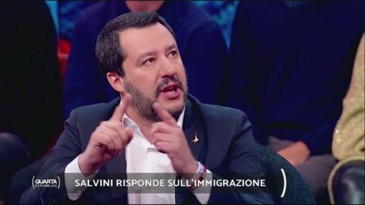 Matteo Salvini a Quarta Repubblica di Nicola Porro per parlare di decreto sicurezza
