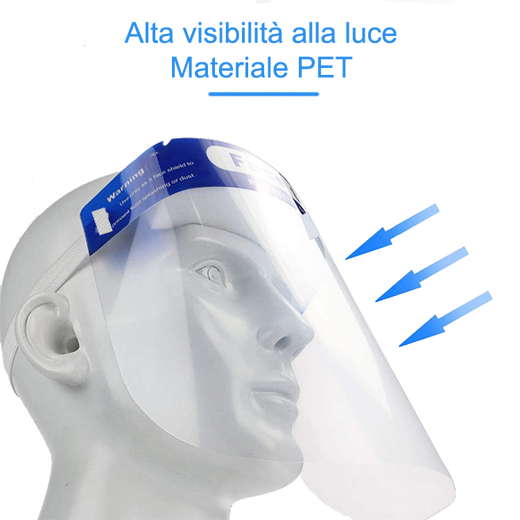 Visiera protettiva contro coronavirus luoghi di lavoro e attività e mascherine